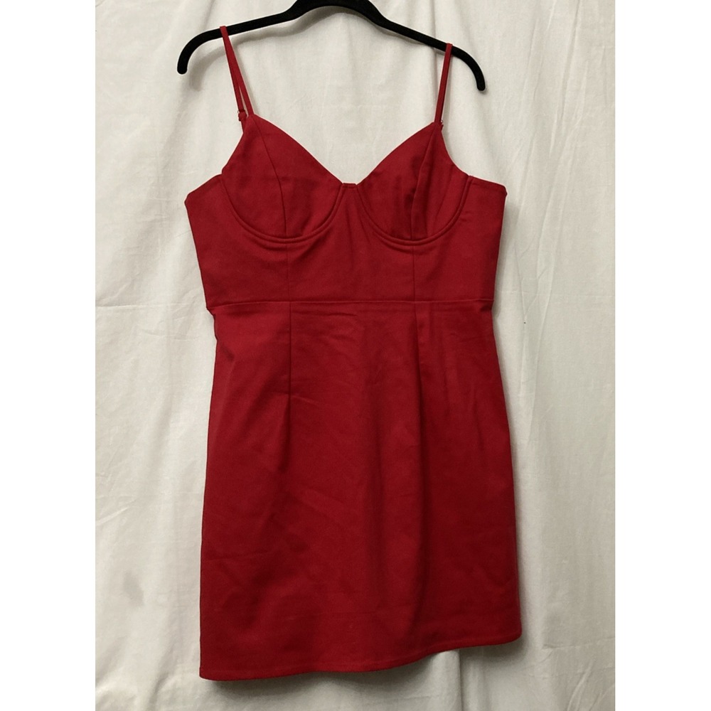 NWT Princess Polly Women's Red Novella Mini Corsette Dress - SZ 12